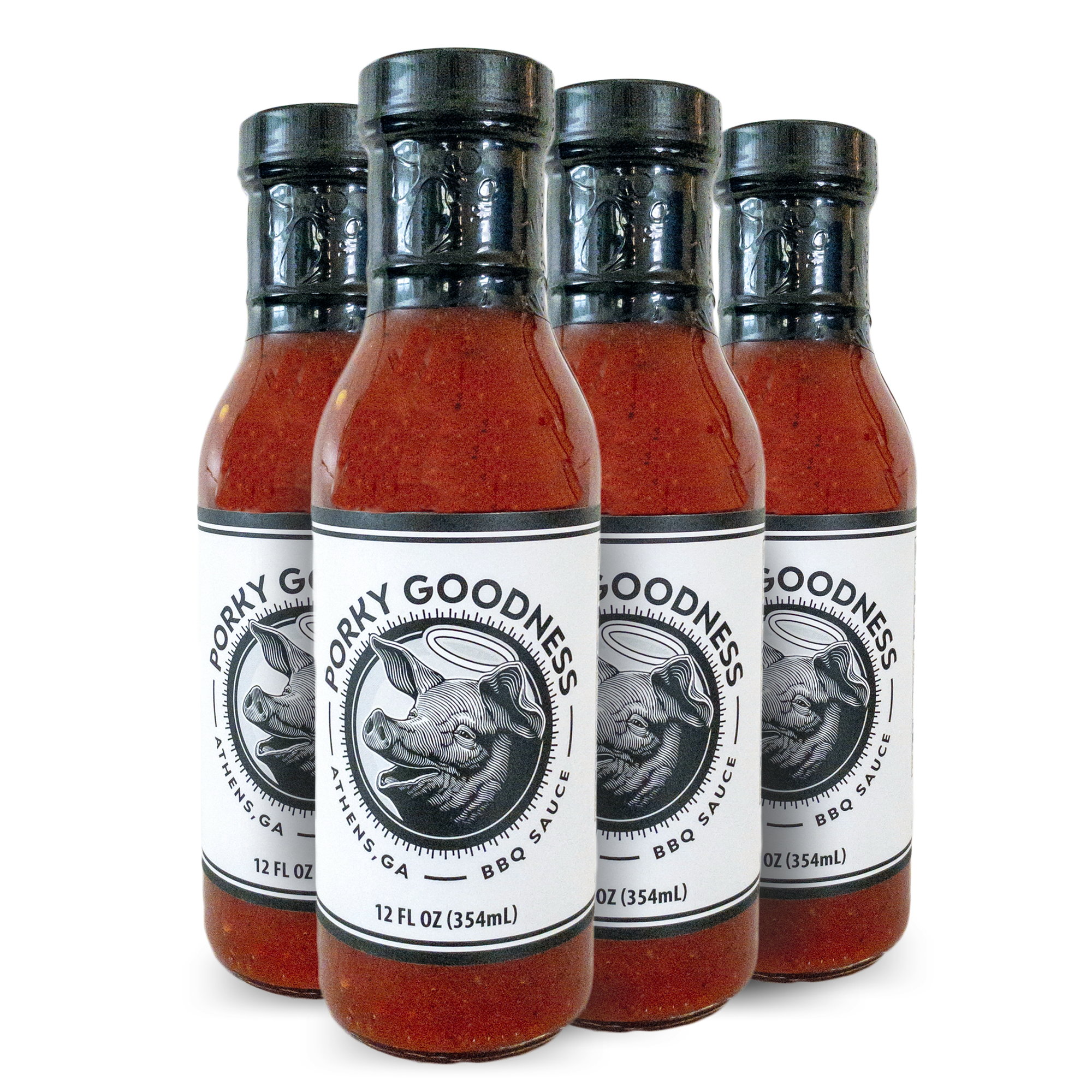 4-Pack | Porky Goodness BBQ Sauce - 12 OZ